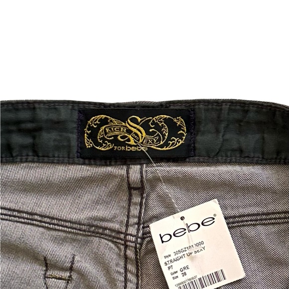 BeBe Grey Straight Up Sexy Straight Leg Jeans Size 28 - Picture 6 of 8